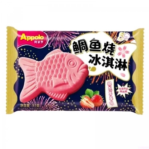 Applo阿波罗鲷鱼烧樱花草莓味冰淇淋  18支
