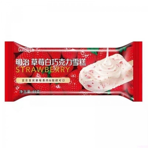 明治草莓白巧克力雪糕扁条装69g 20支