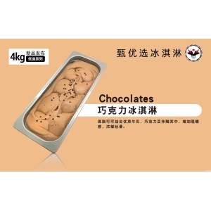 甄优选牛乳餐饮大桶装冰淇淋巧克力冰淇淋 4KG