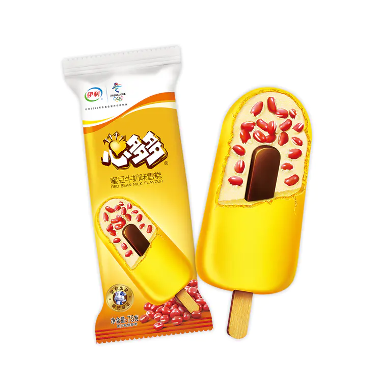 伊利心多多雪糕 蜜豆牛奶味网红冰淇淋冰激凌冰棍雪糕批发 80g 35支(1)