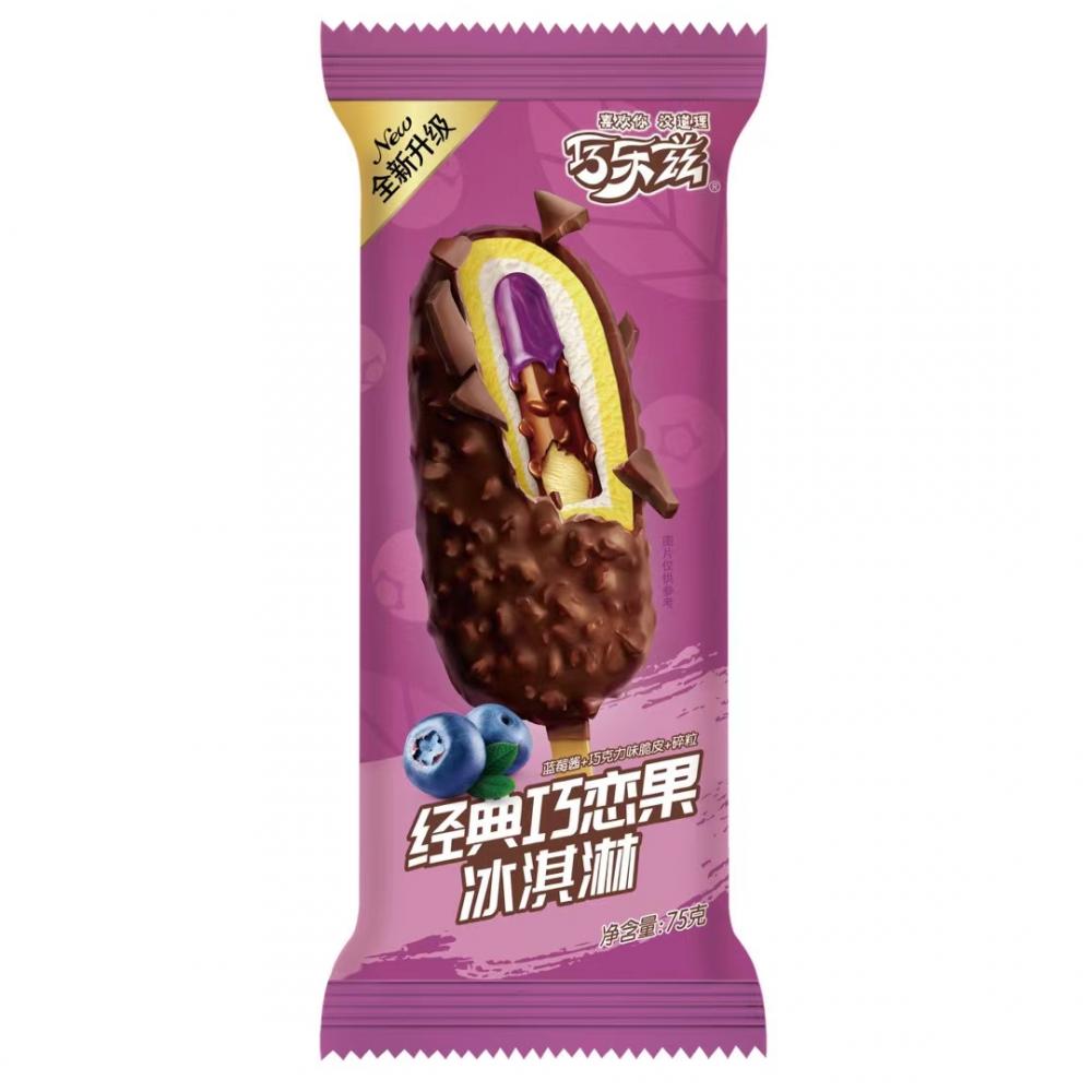 伊利 巧乐兹 经典巧恋果蓝莓酱巧克力脆皮口味 雪糕冰淇淋冰激凌 75g 40支(1)